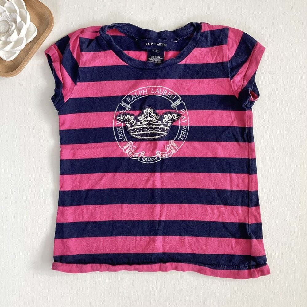 Ralph Lauren Pink Navy Striped T-shirt